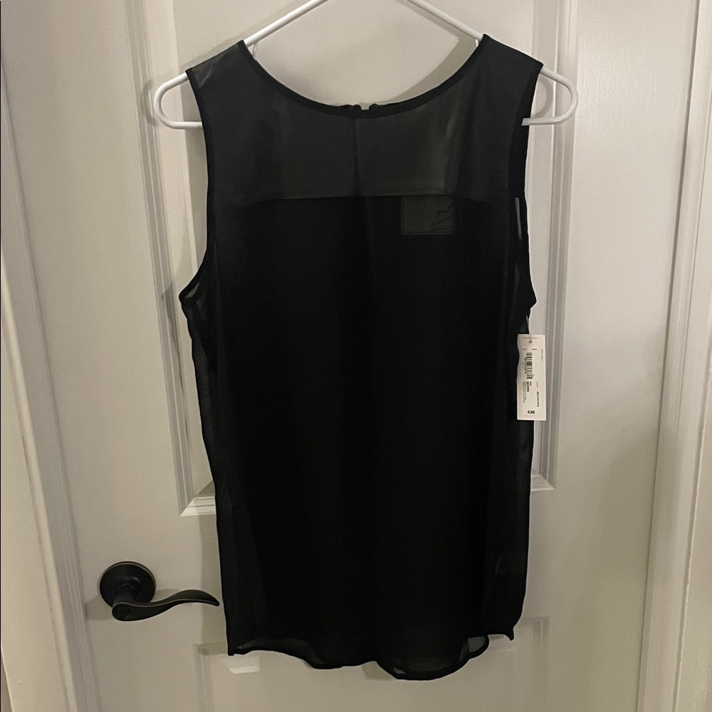 Bisou Bisou Black Sheer Sleeveless Blouse